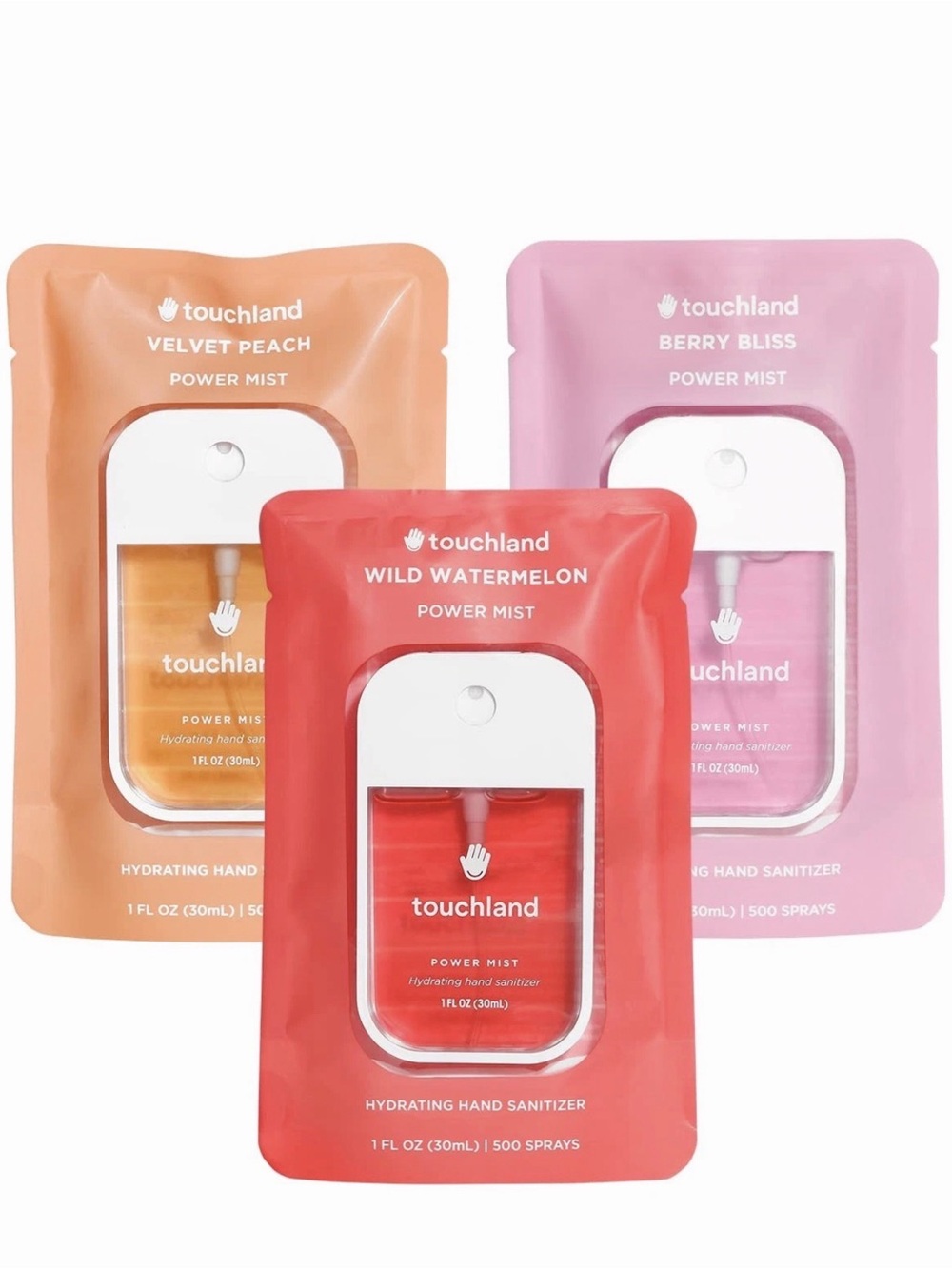 Touchland Juicy Trio Hand Sanitizer Set 3 Scents 1 FL OZ